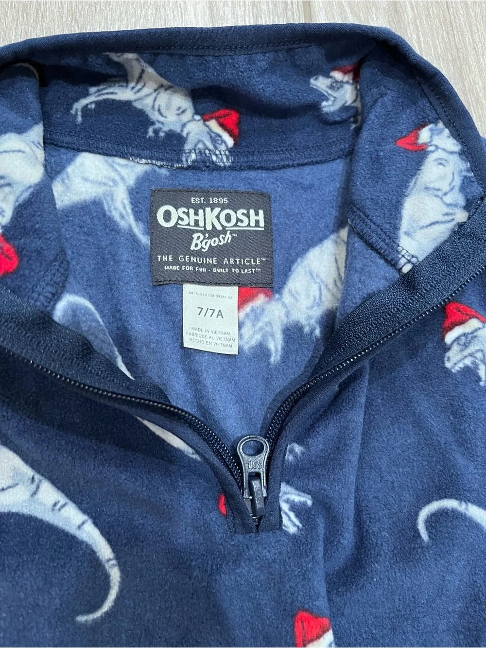 OshKosh B'gosh Navy Blue Dino Half-Zip Fleece Pullover